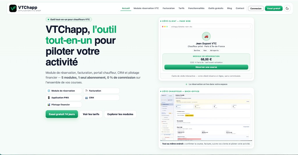 Capture d’écran du site vtchapp.fr